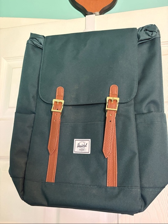 Herschel Supply Company Handbags - Herschel Supply Company Teal Backpack with Brown Straps